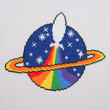 Rocket Planet Cross Stitch Pattern