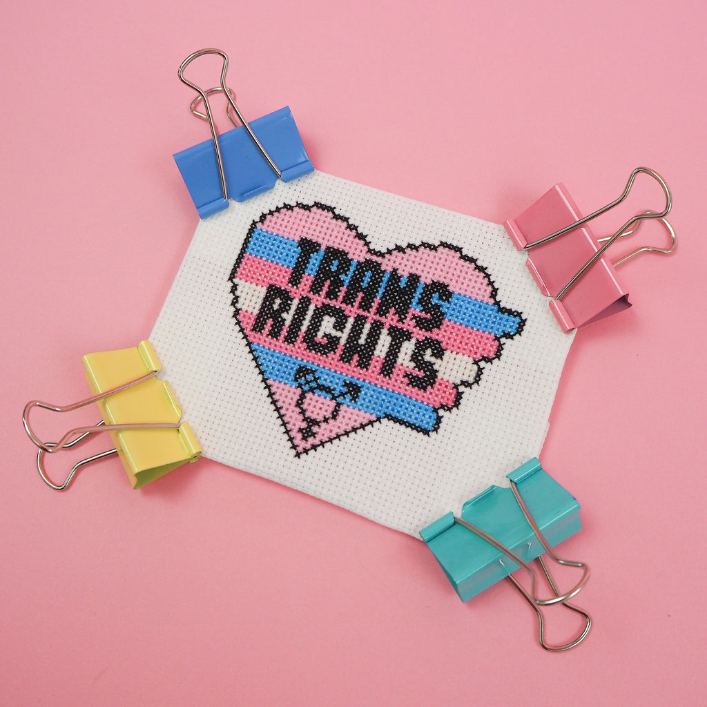 Trans Rights Cross Stitch Pattern