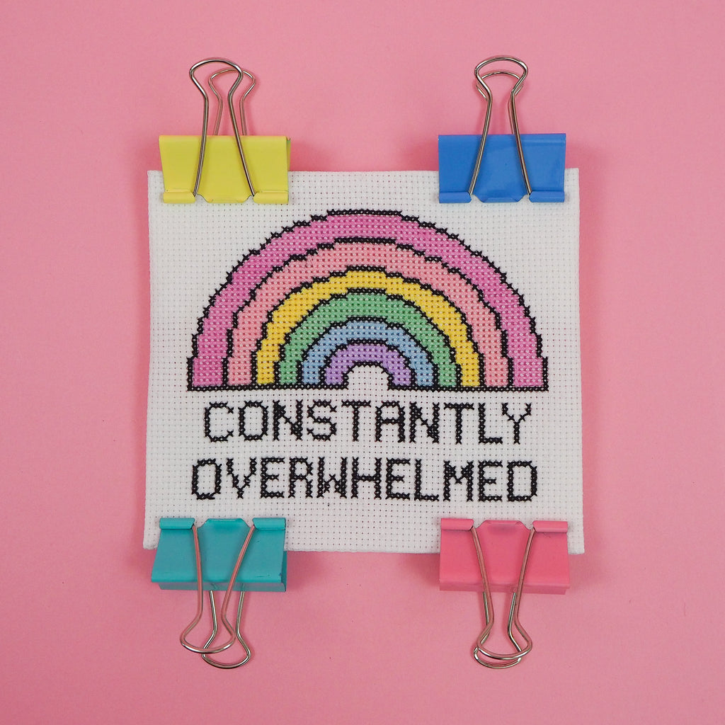 Constantly Overwhelmed Cross Stitch Pattern