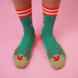 Festive As Fuck Reindeer - Socks - Hand Over Your Fairy Cakes - hoyfc.com