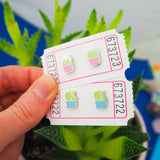 Blue Cactus - Stud Earrings - Hand Over Your Fairy Cakes - hoyfc.com