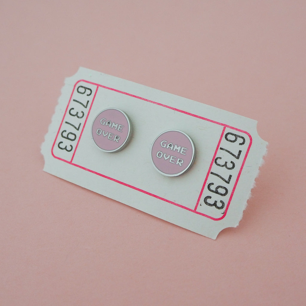 Game Over - Stud Earrings - Hand Over Your Fairy Cakes - hoyfc.com