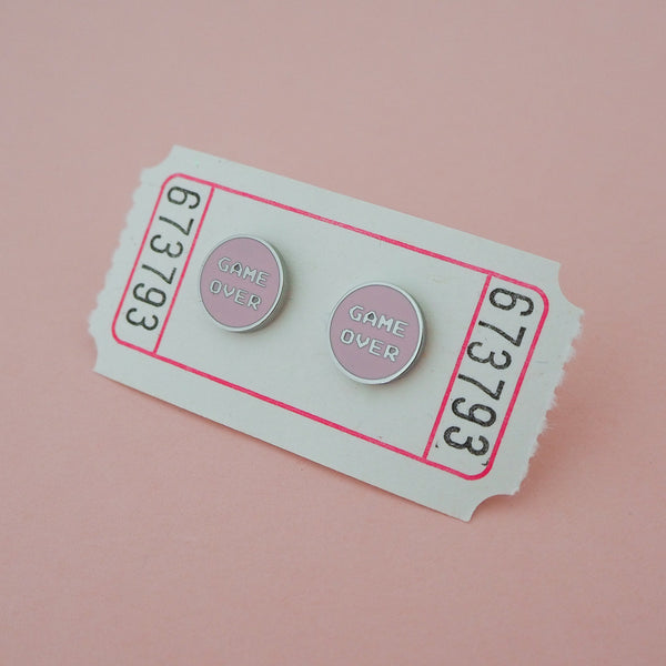 Game Over - Stud Earrings - Hand Over Your Fairy Cakes - hoyfc.com