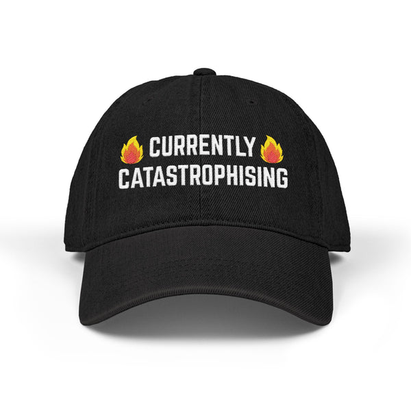 Currently Catastrophising Embroidered Denim Hat