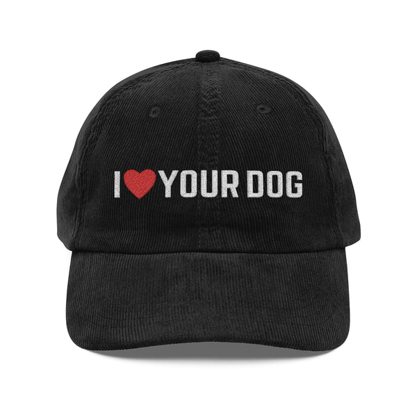 I Love Your Dog Embroidered Vintage Corduroy Cap
