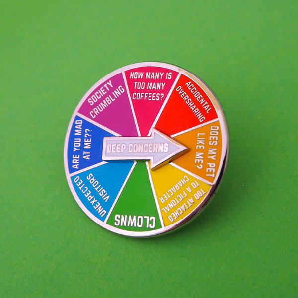 Deep Concerns Spinner Enamel Pin - Hand Over Your Fairy Cakes - hoyfc.com