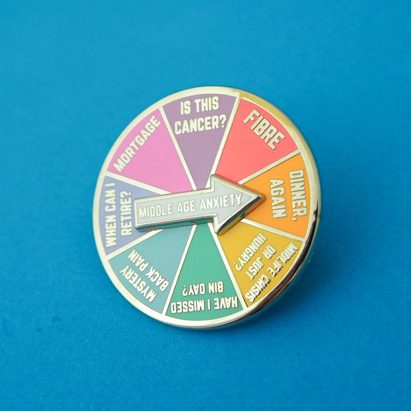Middle Age Anxiety Spinner Enamel Pin
