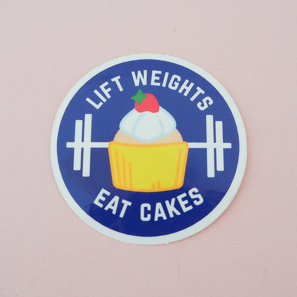 Lift Weights Eat Cakes Bright - Vinyl Sticker - Hand Over Your Fairy Cakes - hoyfc.com
