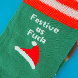 Festive As Fuck Reindeer - Socks - Hand Over Your Fairy Cakes - hoyfc.com