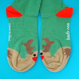 Festive As Fuck Reindeer - Socks - Hand Over Your Fairy Cakes - hoyfc.com