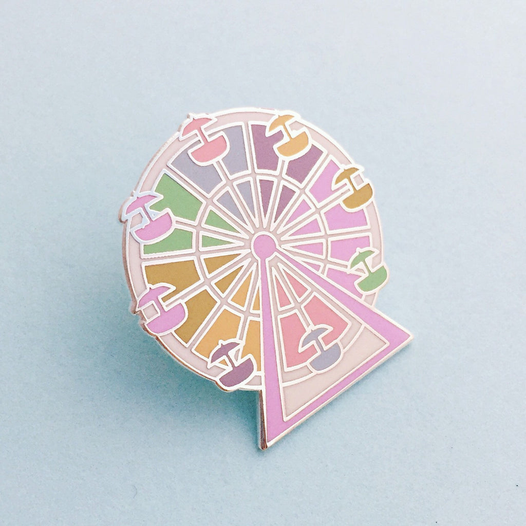 Pastel Rainbow Ferris Wheel - Enamel Pin - Hand Over Your Fairy Cakes - hoyfc.com