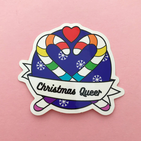 Christmas Queer - Vinyl Sticker - Hand Over Your Fairy Cakes - hoyfc.com