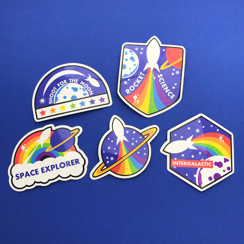 Rainbow Rocket - Vinyl Stickers - Hand Over Your Fairy Cakes - hoyfc.com