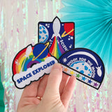Shoot For The Moon Rainbow Rocket - Patch - Hand Over Your Fairy Cakes - hoyfc.com