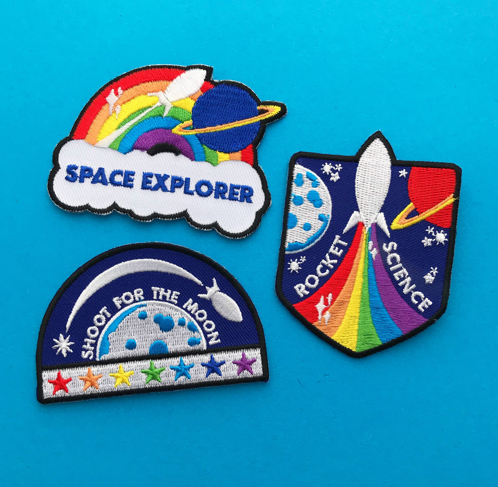 Space Explorer Rainbow Rocket Patch - HOYFC – Hand Over Your Fairy Cakes