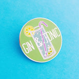 Gin and Tonic - Enamel Pin - Hand Over Your Fairy Cakes - hoyfc.com