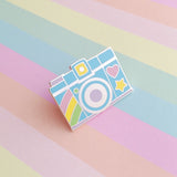 Pastel Rainbow Camera - Enamel Pin - Hand Over Your Fairy Cakes - hoyfc.com