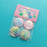 Feminist Killjoy - Button Badge Pack 1 - Hand Over Your Fairy Cakes - hoyfc.com