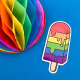 Rainbow Ice Lolly - Vinyl Sticker - Hand Over Your Fairy Cakes - hoyfc.com
