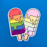 Rainbow Ice Lolly - Vinyl Sticker - Hand Over Your Fairy Cakes - hoyfc.com