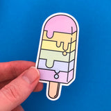 Rainbow Ice Lolly - Vinyl Sticker - Hand Over Your Fairy Cakes - hoyfc.com