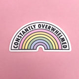 Constantly Overwhelmed - Vinyl Sticker - Hand Over Your Fairy Cakes - hoyfc.com
