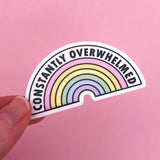 Constantly Overwhelmed - Vinyl Sticker - Hand Over Your Fairy Cakes - hoyfc.com