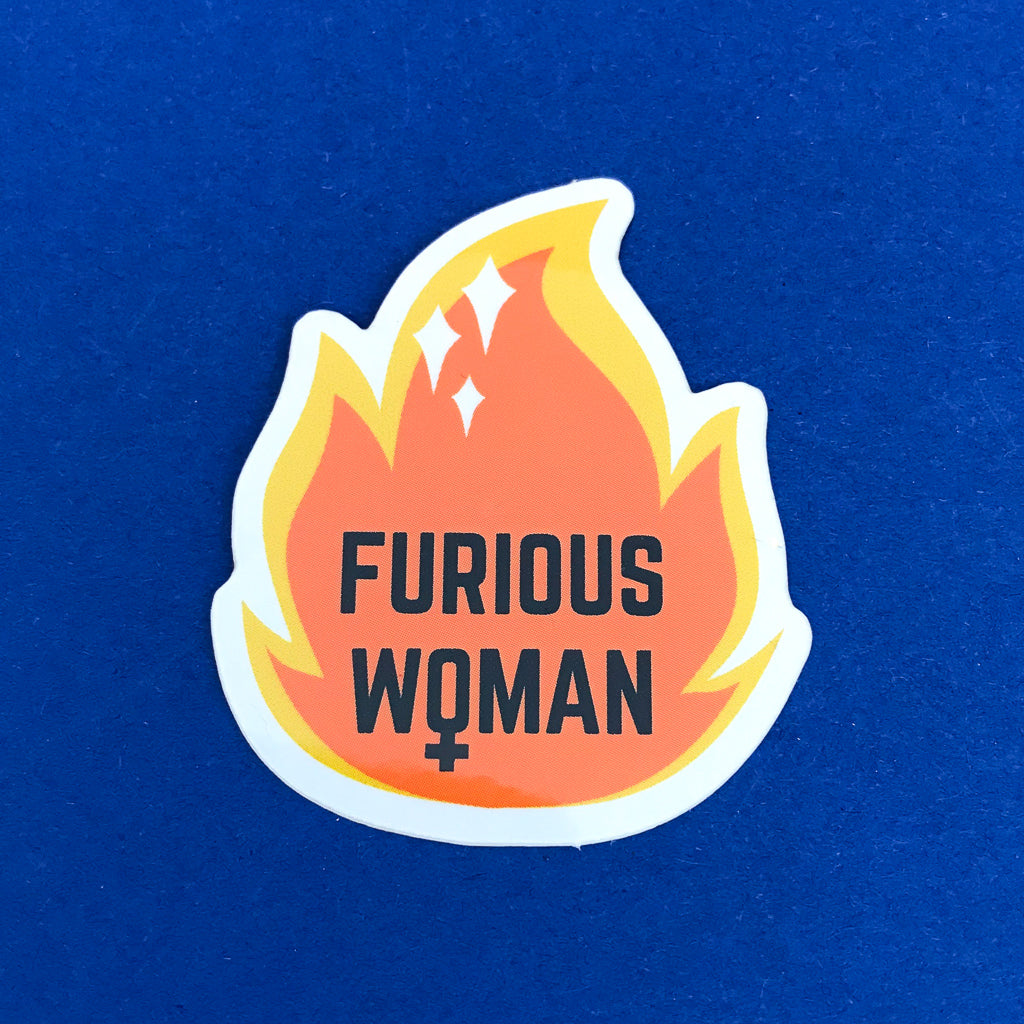 Furious Woman - Vinyl Sticker - Hand Over Your Fairy Cakes - hoyfc.com