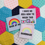 "Handmade" Rainbow - Clothing Label - Hand Over Your Fairy Cakes - hoyfc.com