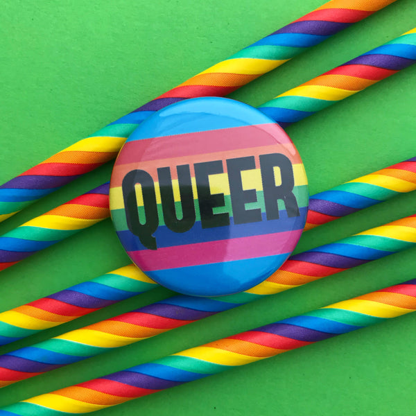 Queer Rainbow - Button Badge - Hand Over Your Fairy Cakes - hoyfc.com