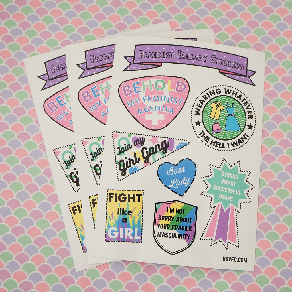 Feminist Killjoy - Sticker Sheet - Hand Over Your Fairy Cakes - hoyfc.com