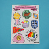 Cat Person Achievement - Sticker Sheet - Hand Over Your Fairy Cakes - hoyfc.com