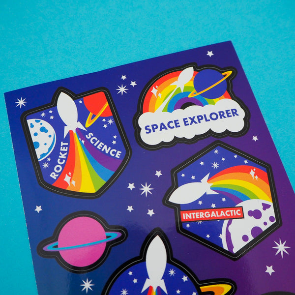 Rainbow Rocket Sticker Sheet - HOYFC – Hand Over Your Fairy Cakes