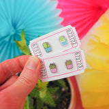 Pink Cactus - Stud Earrings - Hand Over Your Fairy Cakes - hoyfc.com