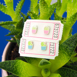 Pink Cactus - Stud Earrings - Hand Over Your Fairy Cakes - hoyfc.com