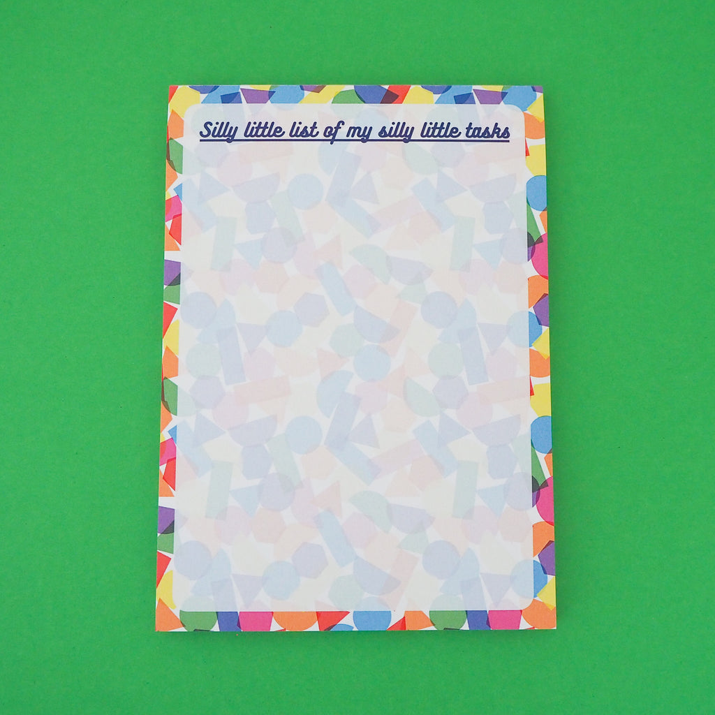 Silly Little List of My Silly Little Tasks -  A6 Notepad - Hand Over Your Fairy Cakes - hoyfc.com