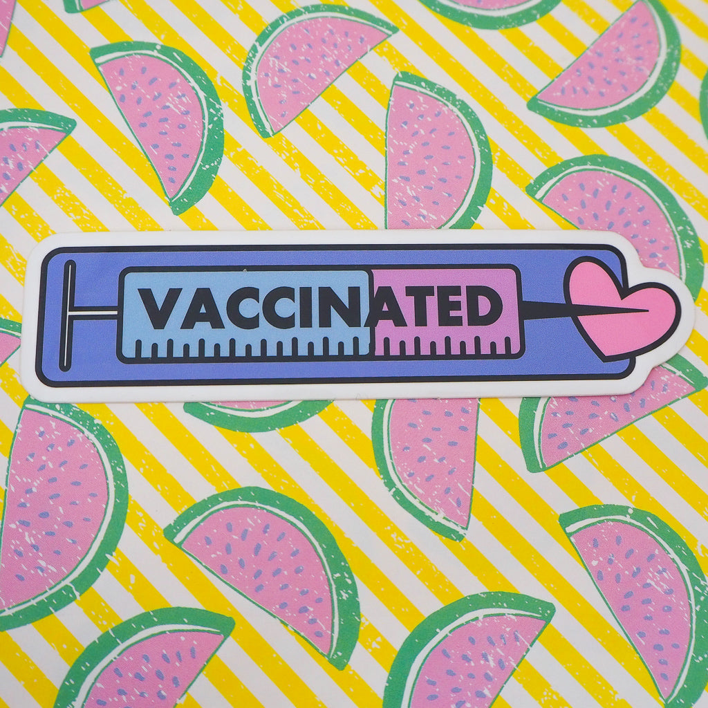 Vacula Sticker Vaccinated Rectangle Vinyl Sticker - HOYFC – Hand Over Your Fairy Cakes