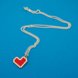 Pixel Heart - Charm Necklace - Hand Over Your Fairy Cakes - hoyfc.com