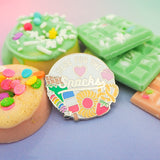 Here For The Snacks - Enamel Pin - Hand Over Your Fairy Cakes - hoyfc.com