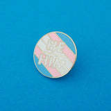 He/Him - Enamel Pronoun Pin - Hand Over Your Fairy Cakes - hoyfc.com