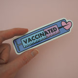 Vaccinated Rectangle - Vinyl Sticker - Hand Over Your Fairy Cakes - hoyfc.com