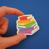 Rainbow Book Stack - Vinyl Sticker - Hand Over Your Fairy Cakes - hoyfc.com
