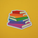 Rainbow Book Stack - Vinyl Sticker - Hand Over Your Fairy Cakes - hoyfc.com