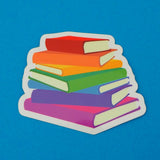 Rainbow Book Stack - Vinyl Sticker - Hand Over Your Fairy Cakes - hoyfc.com