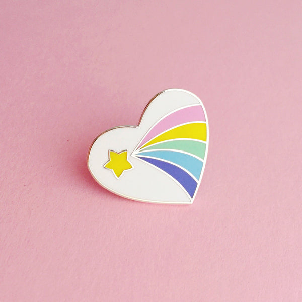 Vintage Eraser Rainbow Heart - Enamel Pin - Hand Over Your Fairy Cakes - hoyfc.com