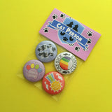 Cat Person Achievement -Button  Badge Pack - Hand Over Your Fairy Cakes - hoyfc.com