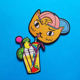 Cat and Cocktail (Collaboration with I Like Cats) - Iron-on Patch Set - Hand Over Your Fairy Cakes - hoyfc.com