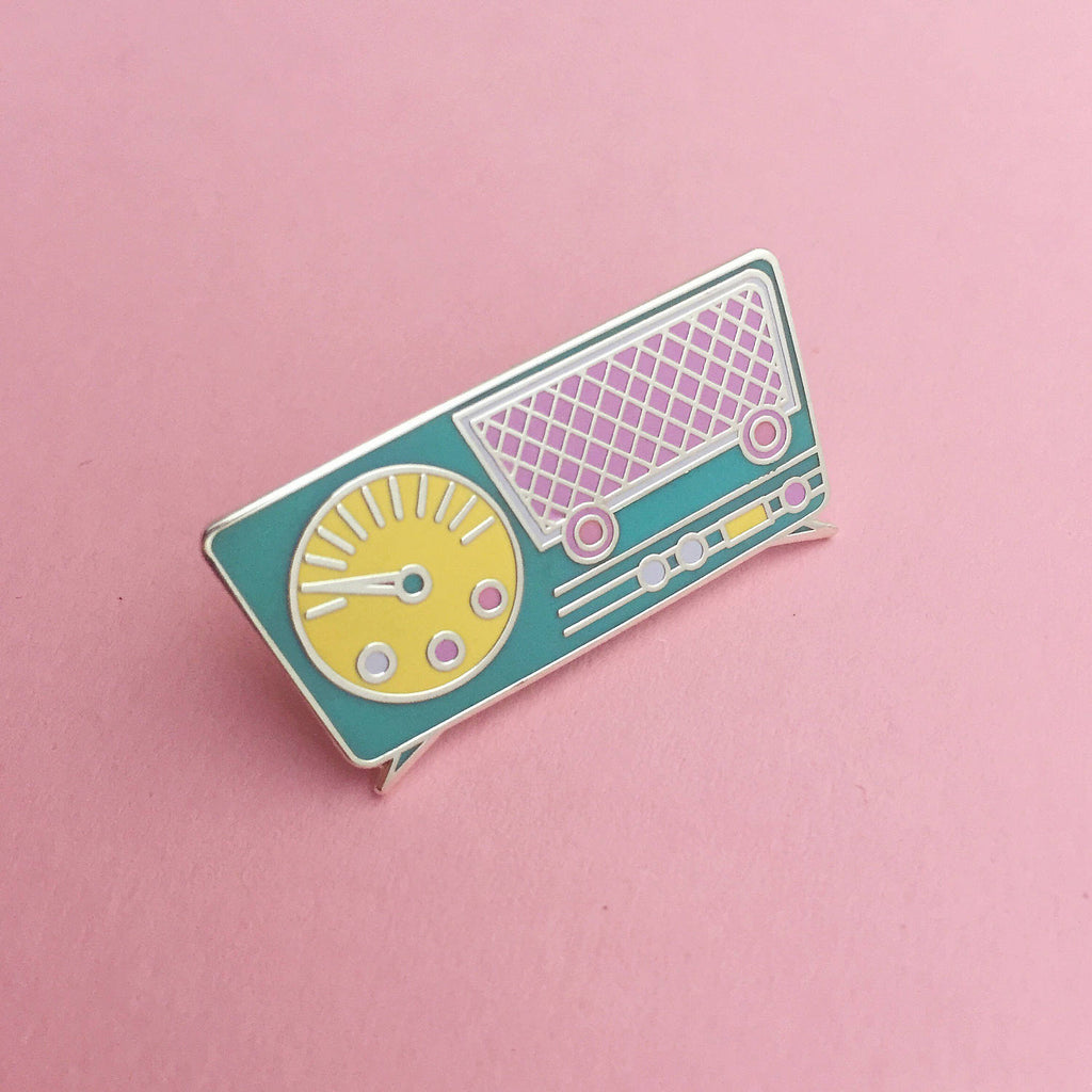 Retro Pastel Radio - Enamel Pin - Hand Over Your Fairy Cakes - hoyfc.com