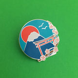 Japan Mount Fuji Cherry Blossom - Enamel Pin - Hand Over Your Fairy Cakes - hoyfc.com