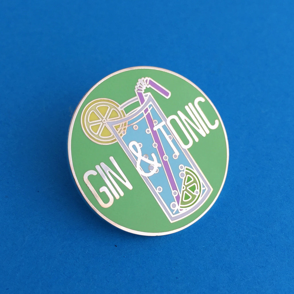 Gin and Tonic - Enamel Pin - Hand Over Your Fairy Cakes - hoyfc.com